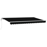 Retractable Awning Black 400 x 200 cm Polyester and Aluminium 3329857