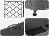 Garden Planter with Trellis&Wheels 2 pcs Light Grey PP 3422992