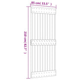 Sliding Door Natural and White 85 x 210 cm Solid Pine Wood 3444935