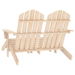 2-Seater Garden Adirondack Chair & Ottoman Fir Wood 315912