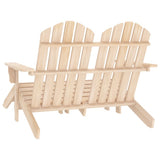 Garden Chair Natural Wood Solid Fir Wood 2-Seater Detachable 315912