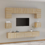 8 Piece TV Cabinet Set Sonoma Oak Engineered Wood 3114416