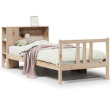 Bookcase Bed without Mattress 75x190cm Solid Wood Pine 3322291
