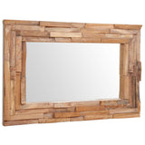 Decorative Mirror Teak 90x60 cm Rectangular 244563