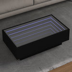 ZNTS Coffee Table with LED Black 90x50x30 cm Engineered Wood 847519