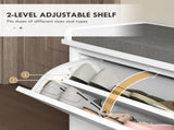 10-Shoe Storage Bench, with Padded Top Seat - White/Grey T3398P344765