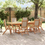 ZNTS 7 Piece Garden Dining Set Solid Wood Acacia and Textilene 3279320