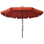 ZNTS Garden Parasol with Wooden Pole 330 cm Terracotta 47217