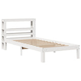 Bed Frame with Headboard without Mattress White 75x190 cm Small Single 3306032