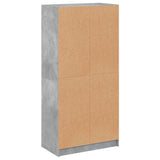 Highboard with Doors Concrete Grey 68x37x142 cm Engineered Wood 3295860