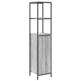 Bathroom Furniture Set with Shelf 3 pcs Grey Sonoma and Black 3328397