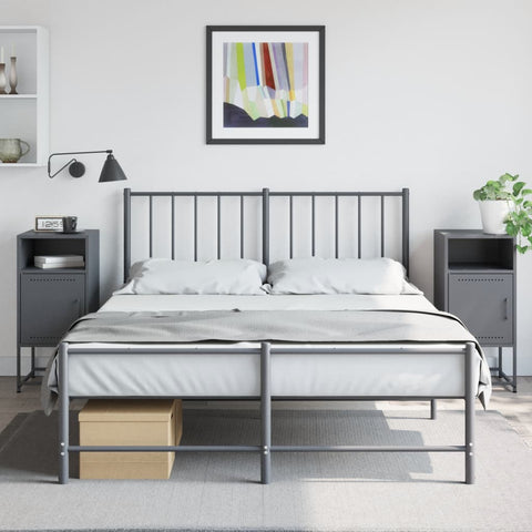 ZNTS Bedside Cabinets 2 pcs Anthracite 36x39x78 cm Steel 846571