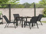 Garden Dining Set 5 pcs Black Powder-coated Steel 3379115