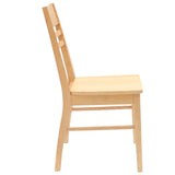 Dining Chairs 2 pcs Natural 43 x 54 x 89 cm Solid Rubber Wood 42020441