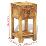 Nightstand with 1 Drawer Solid Mango Wood 241090