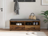 Hall Bench Old Wood 100 x 38 x 46 cm Engineered Wood and Fabric 891470