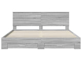 Bed Frame with Drawer Grey Sonoma 160 x 200 cm Engineered Wood 3411285