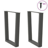 ZNTS Dining Table Legs V-Shape 2 pcs Anthracite 60x cm Steel 4012642