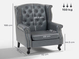 Wingback Accent Chair Tufted Chesterfield-style Armchair with Nail Head Trim for Living Room Bedroom T3398P423875