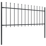 ZNTS Garden Fence with Spear Top Steel 5.1x0.8 m Black 277604