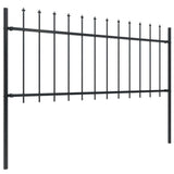 ZNTS Garden Fence with Spear Top Steel 10.2x0.8 m Black 277607