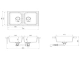 Kitchen Sink Quartz and Resin 76 x 48 x 30 cm White 147084