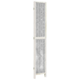 Room Divider 3 Panels White Solid Wood Paulownia 358672