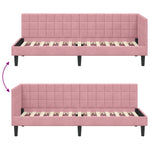 Corner Bed Frame with Headboard Pink 80 x 200 cm Velvet 42016411
