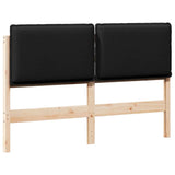 Upholstered Headboard Natural and Black 160 cm Solid Pine Wood 880005
