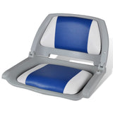 Boat Seat Foldable Backrest with Blue-white Pillow 48x51x41 cm 90418