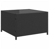 Garden Sofa with Table and Cushions L-shaped Black Poly Rattan 369039