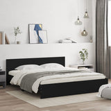 Bed Frame Black Engineered wood, Plywood Double Durable 3207470