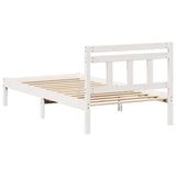 Bed Frame White 100 x 200 cm Solid Pine Wood 872351