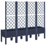 Garden Planter with Trellis Blue Grey 160x40x142 cm PP 367931