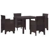 Garden Dining Set 5 pcs Brown Polypropylene 3378537
