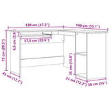 Corner Desk Artisan Oak 120x140x75 cm Engineered Wood 855901