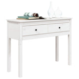 Console Table White 100x35x75 cm Solid Wood Pine 814615