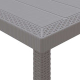 Garden Dining Table Light grey 250 x 100 x 73 cm Poly Rattan 871695