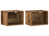 TV Cabinet Set Wall-mounted 8 pcs Old wood Engineered wood 3334386