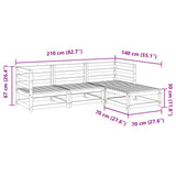 4 Piece Garden Sofa Set Impregnated Wood Pine 3299380