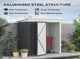 Metal Garden Shed, Outdoor Lean-to Shed for Tool Motor Bike, with Adjustable Shelf, Lock, Gloves, T3398P318723