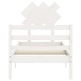 Bed Frame without Mattress White Single Solid Wood 3195252
