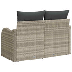 Garden Sofa with Cushion Light Grey 121 x 62 x 69cm Poly Rattan 42006717