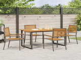 Garden Dining Set 5 pcs Grey Solid Acacia Wood 3365455