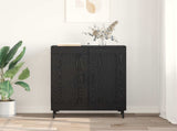 Sideboard Black Oak 69.5 x 34 x 90 cm Engineered Wood and Iron 881602