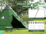 6 Men Tipi Tent with Carry Bag - Green T3398P348697