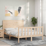 Bed Frame without Mattress Double Solid Wood Pine 3192726