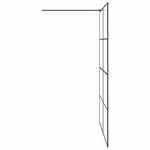 Walk-in Shower Wall with Clear ESG Glass 140x195 cm Black 151037