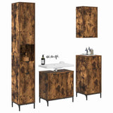 Bathroom Furniture Set Smoked Oak Engineered wood, Metal 3393118