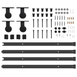 Sliding Door Hardware Kit 427 cm Steel Black 3295784